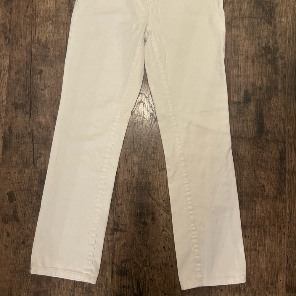 LRL Lauren Jeans Co. Ralph Lauren White Straight Leg Jeans Size 4P - Picture 9 of 9